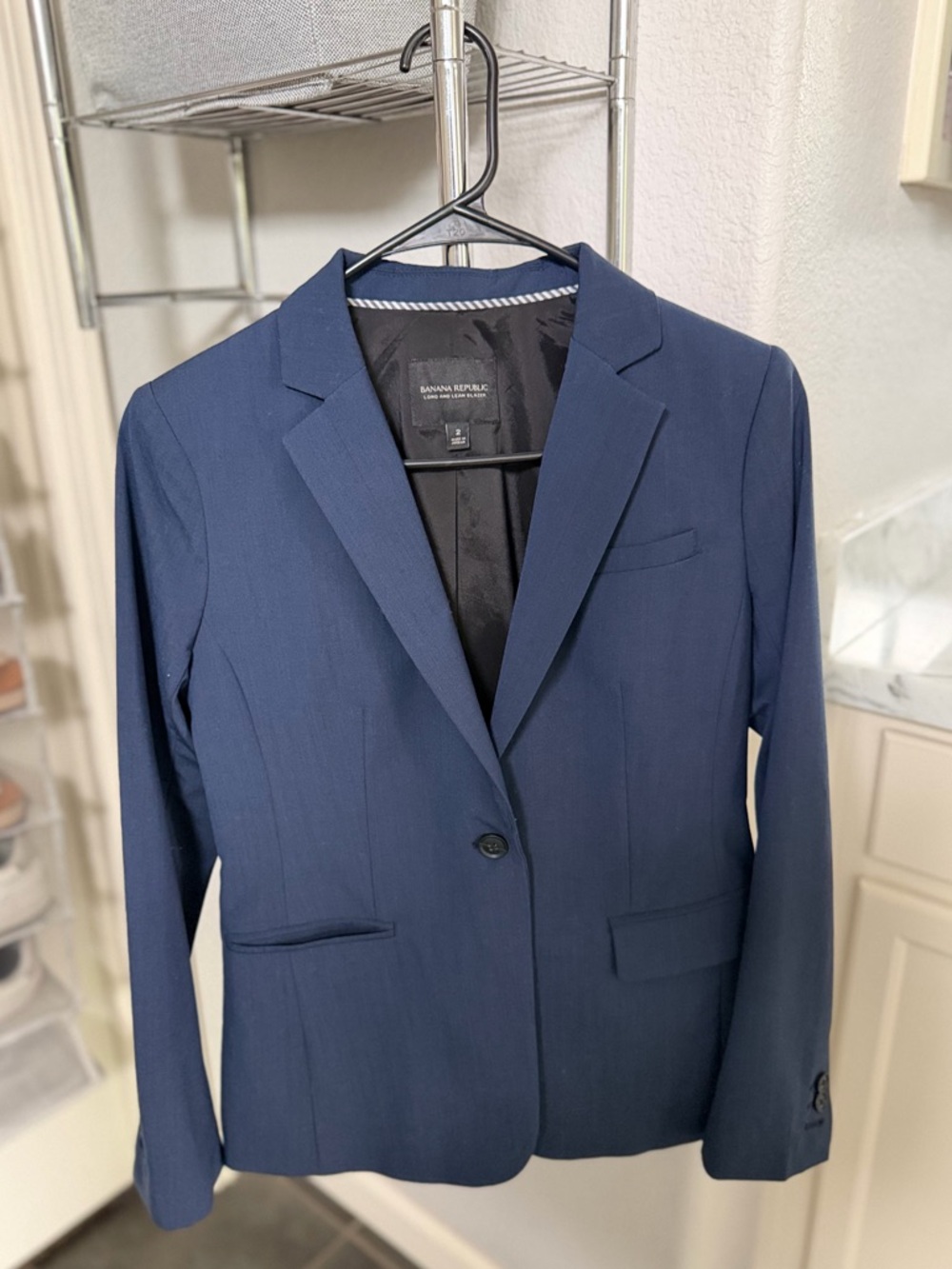 Banana Republic Women’s Dark Navy Blue Italian Wool Blazer